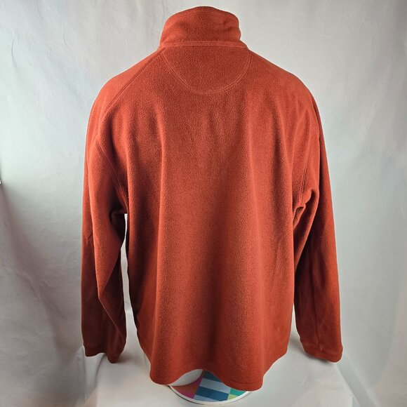 LL Bean Fleece Mens XL Orange Quarter Zip Pullover Outdoors Hiking Gorpcore - Picture 7 of 9